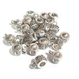 30pcs, Zinc alloy oxidized beads for jewelry making, 7x7mm, Pendant Bail, Shape, Silver, Plated