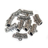 20pcs, Zinc alloy oxidized beads for jewelry making, 15x8mm, Pendant Bail, Shape, Silver, Plated