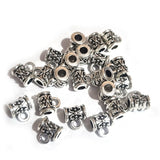 30pcs, Zinc alloy oxidized beads for jewelry making, 7x5mm, Pendant Bail, Shape, Silver, Plated