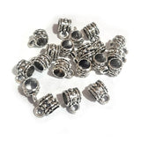30pcs, Zinc alloy oxidized beads for jewelry making, 7mm, Pendant Bail, Shape, Silver, Plated