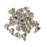 30pcs, Zinc alloy oxidized beads for jewelry making, 4x5mm, Pendant Bail, Shape, Silver, Plated