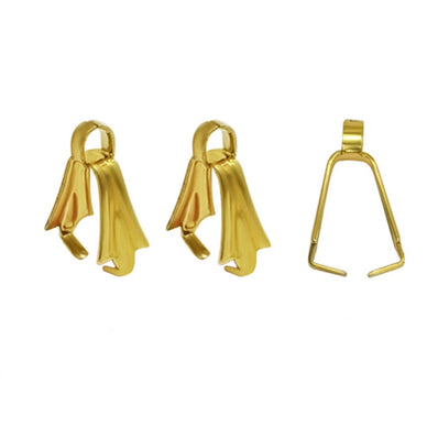 100 PIECES PACK' SIZE 8 MM APPROX' GOLD POLISHED PENDANT AND EARRING CLIP