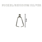 100 PIECES PACK' SIZE 8 MM APPROX' NICKEL/RHODIUM SILVER POLISHED PENDANT AND EARRING CLIP