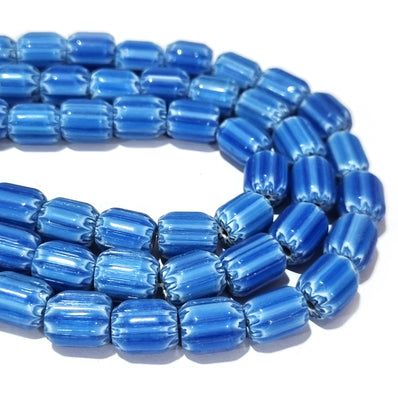 1 LINE/STRING PACK' SIZE APPROX' 9x11 MM' HANDMADE CHEVRON GLASS BEADS