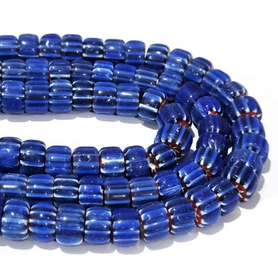 1 LINE/STRING PACK' SIZE APPROX' 9x6 MM' HANDMADE CHEVRON GLASS BEADS