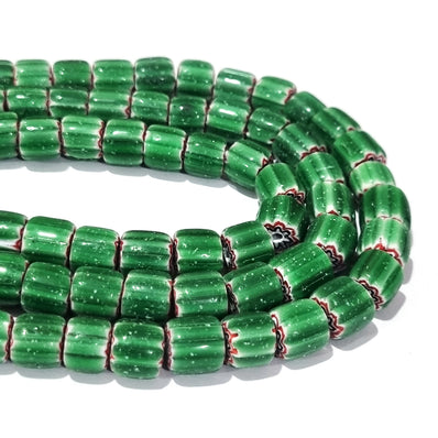 1 LINE/STRING PACK' SIZE APPROX' 10x8 MM' HANDMADE CHEVRON GLASS BEADS