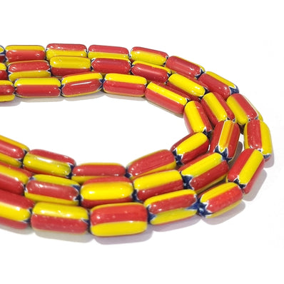 1 LINE/STRING PACK' SIZE APPROX' 8x13 MM' HANDMADE CHEVRON GLASS BEADS