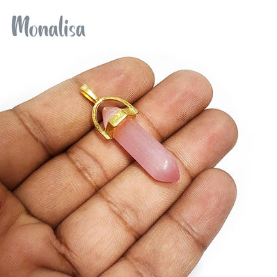 PENCIL TOWER CHARMS PENDANTS SMALL SIZE 40 MM APPROX,GEMSTONE PENDANTS SOLD BY PER PIECE PACK