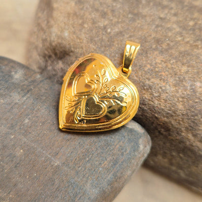 2 PCS LOT, SIZE APPROX 21-22 MM' HEART SHAPED OPENABLE PHOTO LOCKET