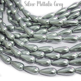 8X18mm Loose Glass Pearl Beads long teardrop  Shape, Sold Per 23 Beads, it will come about 16 inches while stringing