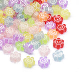 100 Pieces Pack' 9-10 mm' Colorful Smile Acrylic Beads Sun Flower Shape Loose Spacer Beads For Jewelry Making Handmade Diy Bracelet Necklace Accessories