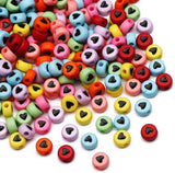 200 PIECES PACK' 5-6 MM' ROUND FLAT HEART OPAQUE ACRYLIC BEADS' USED DIY JEWELLERY MAKING
