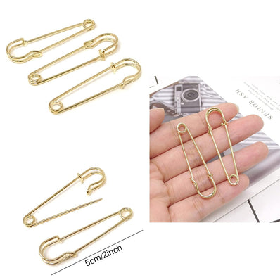 Inch (5cm) Gold Safety Pins for Jewellery Making & DIY Crafts – 10 Pieces Pack