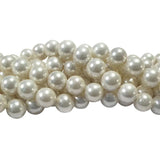 8mm Round Shell Pearl Beads with a smooth glossy finish, ideal for premium necklaces, bracelets, and elegant jewelry designs. Uniform, durable, and perfect for DIY projects. Sold Per Line 51~52 beads