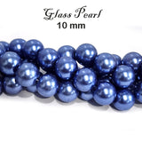 10mm Round, HIGH QUALITY TRIPLE COATED GLASS PEARL BEADS LCD FOR JEWELRY MAKING SOLD PER STRAND ABOUT 30~32 INCHES APPROX 80 BEADS