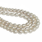 High-quality Freshwater Pearl Beads with natural shine and smooth texture. Perfect for necklaces, bracelets, and premium jewelry making. Ideal for designers and DIY creators.  Approximately size Sold Per Line, About   Beads