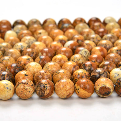 PICTURE JASPER' 1 STRING/LINE PACK OF 8 MM 46-47 BEADS APPROX