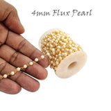 5 Meters and 10 Meters Pkg. Lot Beaded Pearl Chain for jewelry making Gold Plated