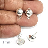 10 PIECES PACK,Best quality of earring making stud, long lasting plating, Earnuts not included, buy earnut separately from our webpage. 8mm, Hole: 1mm, Pin: 0.7mm