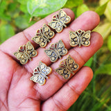 10 PIECES PACK' 15 MM'  GOLDEN OXIDIZED BUTTERFLY CHARMS