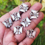 20 PIECES PACK' 15-16 MM' SILVER OXIDIZED BUTTERFLY CHARMS