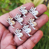 20 PIECES PACK' 21 MM' SILVER OXIDIZED CLIMBING PANDA CHARMS