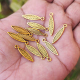 50 PIECES PACK' 23x5 MM' GOLD OXIDIZED' CORN CHARMS CHARMS