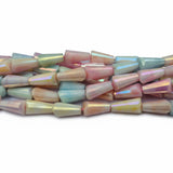 High quality quartz beads multi colour, Pensil Tower shape, size 4x8mm AB Finish, Pastel Color, approx 50 beads in string