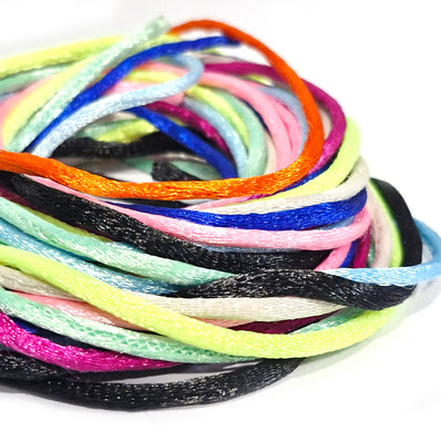 10 METER PACK' ASSORTED MIX OF 9 COLORS NYLON CORD SIZE APPORX 2-2.5 MM