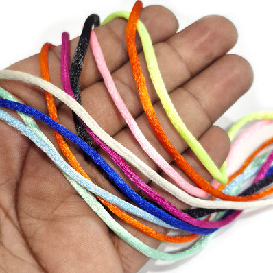 10 METER PACK' ASSORTED MIX OF 9 COLORS NYLON CORD SIZE APPORX 2-2.5 MM