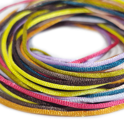 10 METER PACK' ASSORTED MIX OF 10 COLORS  NYLON CORD SIZE APPORX 1-1.5 MM