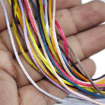 10 METER PACK' ASSORTED MIX OF 10 COLORS  NYLON CORD SIZE APPORX 1-1.5 MM