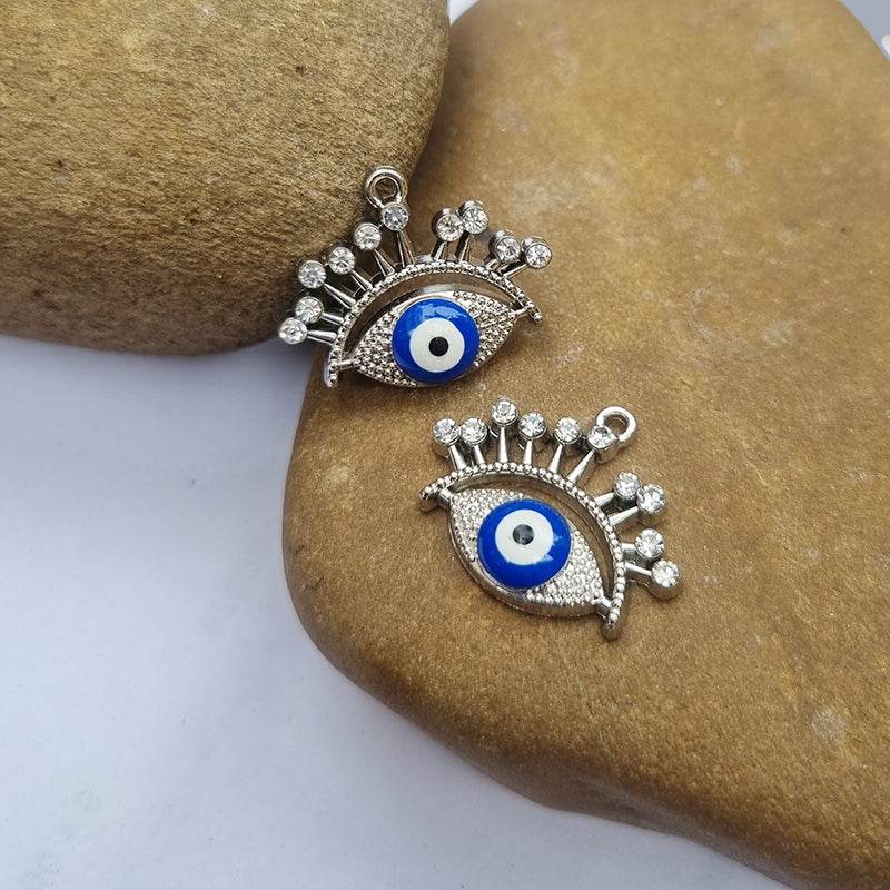 6 PIECES PACK' Evil Eye Charms stone inlay best for minimalist jewelry making