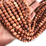 8MM, RED WOOD JASPER ' SEMI PRECIOUS BEADS JEWELRY MAKING, NATURAL AND AUTHENTIC GEMSTONE BEADS' 46-47 BEADS