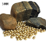 100 PIECES PACK' 3 MM APPROX SIZE, DOKRA BRASS SOLID ROUND SHAPE BEADS