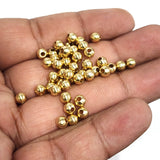 50 PIECES PACK' 4 MM APPROX SIZE, DOKRA BRASS SOLID ROUND SHAPE BEADS