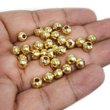 30 PIECES PACK' 6 MM APPROX SIZE, DOKRA BRASS SOLID ROUND SHAPE BEADS