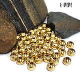30 PIECES PACK' 6 MM APPROX SIZE, DOKRA BRASS SOLID ROUND SHAPE BEADS