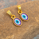 5 PIECES PACK' 8x15 MM APPROX GOLD POLISHED EVIL EYE CHARMS