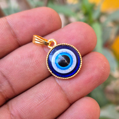 5 PIECES PACK' 15x20 MM APPROX GOLD POLISHED EVIL EYE CHARMS