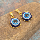 5 PIECES PACK' 15x20 MM APPROX GOLD POLISHED EVIL EYE CHARMS