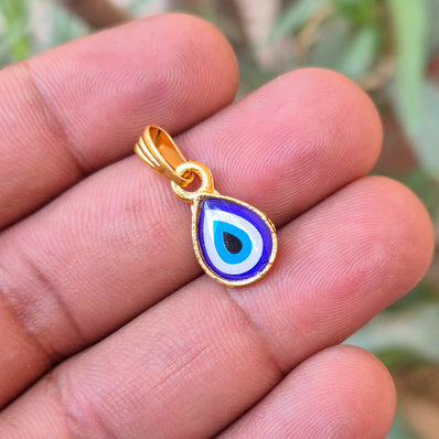 5 PIECES PACK' 10x16 MM APPROX GOLD POLISHED EVIL EYE CHARMS