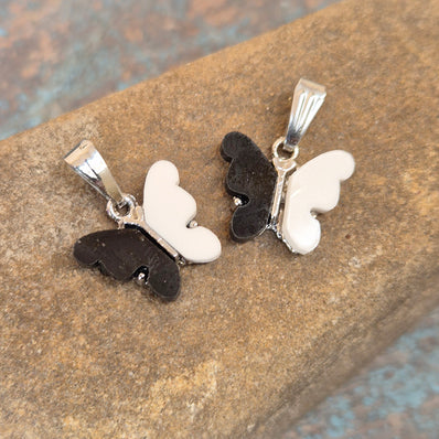 5 PIECES PACK' 14x16 MM APPROX SILVER POLISHED BUTTERFLY CHARMS