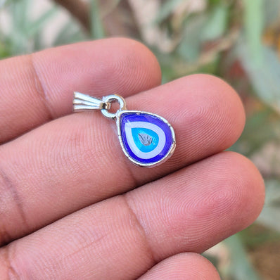 5 PIECES PACK' 10x17 MM APPROX SILVER POLISHED EVIL EYE BEADS