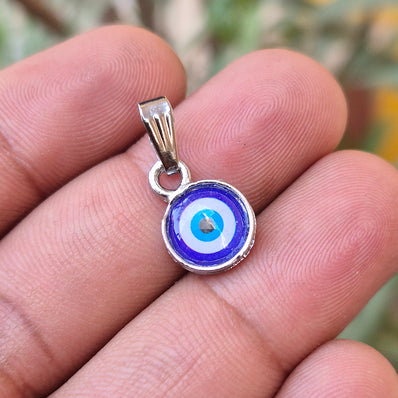 5 PIECES PACK' 10x15 MM APPROX SILVER POLISHED EVIL EYE BEADS