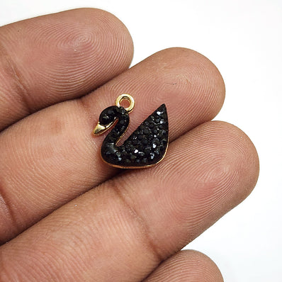 5 PIECES PACK' 13x14 MM' DUCK ENAMEL/RESIN CHARMS