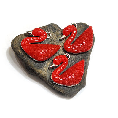 5 PIECES PACK' 16x19 MM' DUCK ENAMEL/RESIN CHARMS