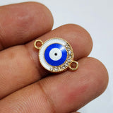 4 PIECES PACK' 13x19 MM' EVIL EYE' CZ ENAMEL CHARMS