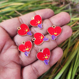 4 PIECES PACK' 18 MM' ENAMEL HEART CHARMS