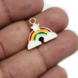 4 PIECES PACK' 17x19 MM' RAINBOW ENAMEL CHARMS